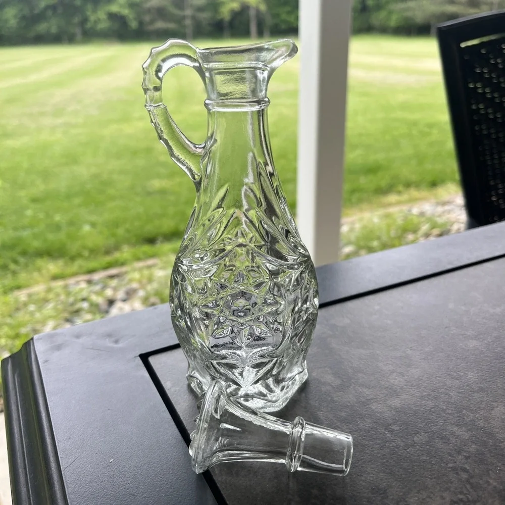 Anchor Hocking Star‎ of David Vinegar Oil Bath Oil Cruet w/ Glass Stopper 7.5